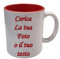 Little Flight TAZZA IN CERAMICA CON INTERNO ROSSO Personalizzata con Foto Stampata PER MICROONDE DA 325 ML PER BEVANDE CALDE o FREDDE