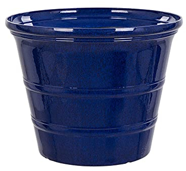 Piper Feather Pot - Plant Pot - 40cm Diameter x 32cm Tall - Made from 100% recycled plastic (Blue)