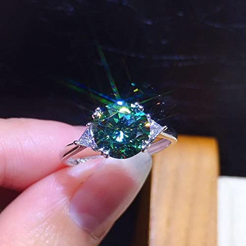 HCMA 3 Karat Mode Künstlicher Grün Weiß Blau Moissanite Edelstein Verstellbarer Ring Für Frauen Schmuck Verlobungsgeschenk