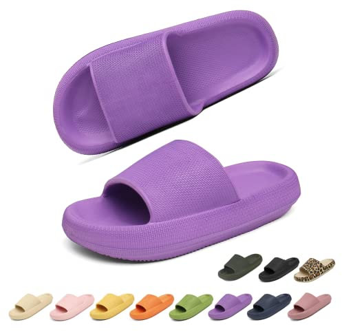 Geweo Ciabatte Nuvola Donna Uomo Estive Comode Pantofole da Casa EVA Cuscino Super Morbide Ciabatte Piscina e Doccia Antiscivolo Slippers Asciugatura Rapida Sandali da Mare Unisex Viola 42/43EU
