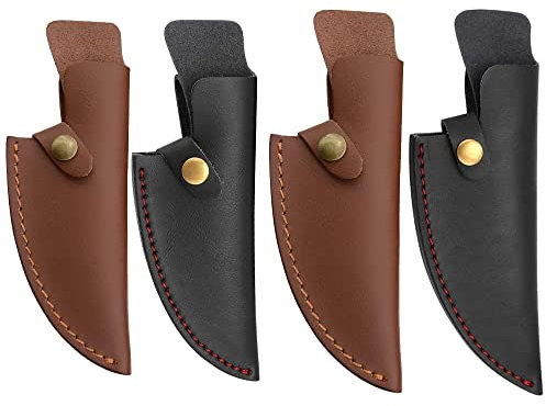 5.56 Inch Knife Sheath Leather Case For Fixed Blade Serbian Boning Knife Holder Outdoor Tool Belt Loop Clip Knives Scabbard (6 Inch Brown)