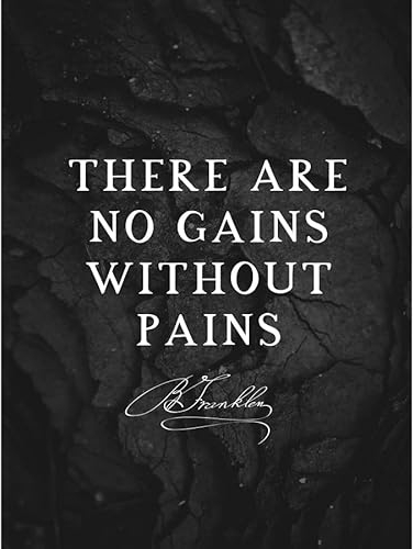 Artery8 Slate Quote Benjamin Franklin Pains Gains Unframed Art Print Poster Wall Decor 12x16 inch Zitieren Mauer Deko