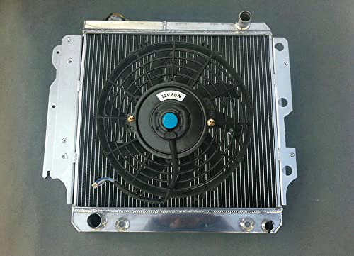 FSMOTO Radiatore in alluminio + ventola per Jee-p Wrangler YJ & TJ MT/AT 2.5L-4.2L 1987-2006 HPR402