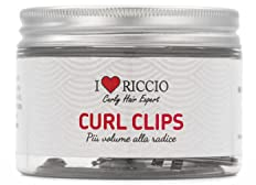 I Love Riccio Curl Clips, pinzas para el cabello rizado, clips de volumen para la raíz del cabello, ideales para secar con difusor, paquete de 15 pinzas de pelo de acero