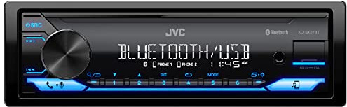 JVC KD-SX27BT Car Stereo with Bluetooth, 100W Digital Media Receiver, 1.5A USB to Charge Devices, Single DIN Head Unit, AM/FM, Aux-in, JVC Remote App