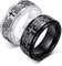 JewelryWe Schmuck 2pcs Fidget Angst Ringe Herren Edelstahl Bibel Gebet Kreuz Anti-Angst Spinner Ring Drehringe Roller Bandringe Stressabbauende Band Gravur Schwarz Silber Größe 62