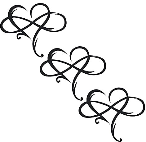 Aufkleber Home Room Wall Heart Sticker Art Decoratio Window Glass Infinite Living Wandaufkleber Party Teenie Tiere (Black, One Size)