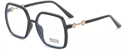 Xiaoki Lesebrille, Mode-Quadrat-Lesebrille, übergroße transparente Brillenfassungen für Frauen, Vintage-Brillen-Dekorationsbrille (Farbe : Schwarz, Größe : +2.5)