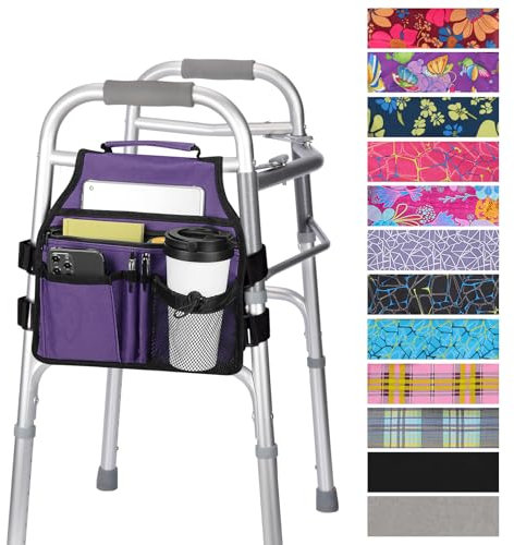 supregear Bolso Andador, Bolsa de Acceso Lateral Walker Bolso Organizador Tote con Asa Accesorio Walker Multifunción para la Mayoría de los Caminantes con Barra lateral, Fácil de Instalar y Liviano