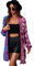 HEYPORK Damen Herbst Winter Warm Bequem Jacke Casual Mode übergangsjacke Mantel Frauen Leopardenmuster Pullover Strickpullover Strickjacke Mittellange Jacke(Lila, XL)