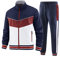 W JIANWANG Trainingsanzug Herren Fußball Traningsanzuganzug Sportanzug Freizeitanzug Sport Jogging Anzug Für Männer Trainingsanzüge Fussball Laufanzug Jogginganzug Set Dunkelblau 085 XL