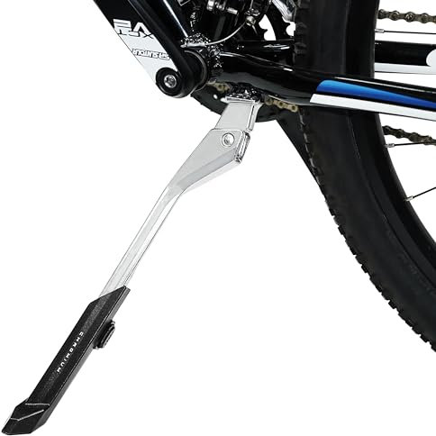 BV Chrom Verstellbarer Fahrradständer mit verdeckter federbelasteter Verriegelung für 61-75cm - Fahrradständer, Fahrradständer für Erwachsene Fahrräder, Fahrradständer 66cm (Silber)