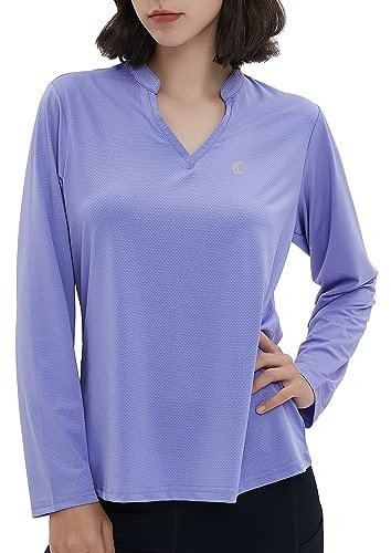 Damen UPF 50+ UV Sonnenschutz Shirt Wandern Shirts Langarm Laufshirt für Outdoor Sport Surfen Schwimmen Running Golf