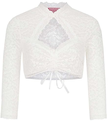 Krüger Dirndlbluse Amore Italiano Spitze | Damen Dirndl-Bluse | Herzausschnitt 3/4-Arm