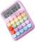 Calculadora Electrónica Colorida, Calculadora Resistente a Derrames para el Aula para el Hogar (Lila Púrpura)