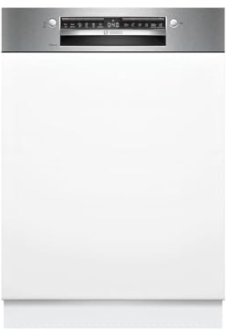 Bosch SMI4HVS00E Series 4 Teilintegrierter Geschirrspüler, 60 cm Breit, 14 Size Cover, Extra Trocknen, 3-Way Rackmatik, AquaStop, Besteck-Schublade, Edelstahl