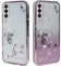 Jeelar für Samsung Galaxy A50 Hülle,Hochwertiges Liquid Silicone TPU Niedliche Glitzer-Schutzhülle für Frauen und Mädchen Rosa