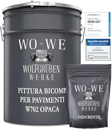 WO-WE Pintura 2K para Suelos de Hormigón Garajes Revestimiento MATE Resina Epoxi W702 - Azul luminoso - 2,5Kg