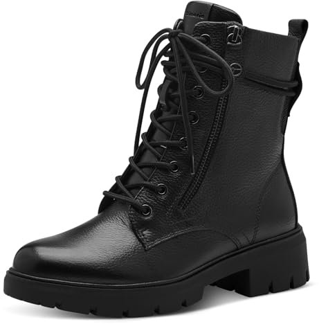 Tamaris COMFORT Damen Stiefeletten zum Schnüren mit Reißverschluss Herbst, Schwarz (Black), 39 EU