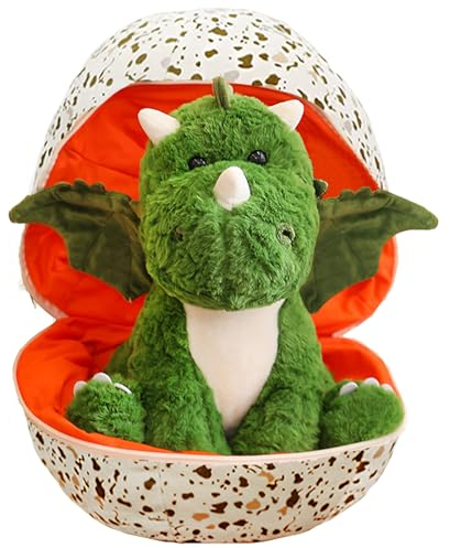 YOUYIKE Dinosaurier Schlüpfei Plüschpuppe, Dino Kuscheltier, Kuscheltier Dino Baby, Kuscheltier Mit Egg Dino, Kuscheltier Plüsch Dinosaurier Als Kleines Geschenk für Kinder, Jungen und Mädchen