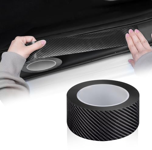 Einesin Upgrade Carbon Folie, Einstiegsleisten Kohlefaser Aufkleber, 5 cm X 10 M Verdickung Carbon Fiber Folie, Universal Lackschutzfolie für Auto Fahrrad Motorrad