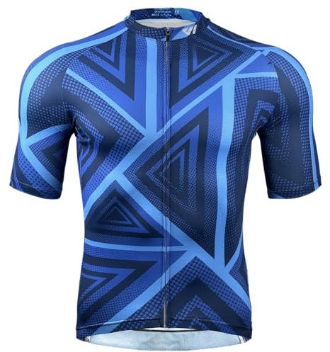 Wulibike Fahrradtrikot Herren Kurzarm Rennrad Trikot Radtrikot Fahrradbekleidung für Männer Blau M