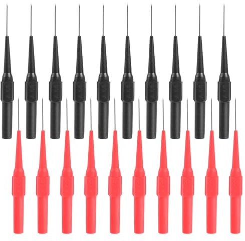 20 Stück Messspitzen für Multimeter 0.7 mm Testsonde Piercing Nadel Sonde Prüfspitze Bananenstecker Multimeter Messleitung Sonde Isolationspiercing Probe