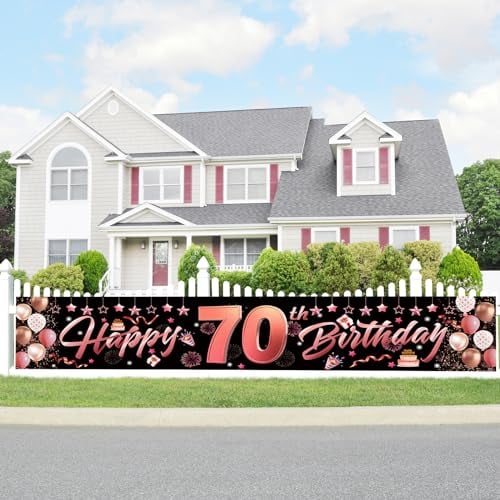 Deko 70 Geburtstag Frau Mann Rosegold,Banner 70 Geburtstag Deko,70 Geburtstag Frau Deko Girlande,Banner 70. Geburtstag Deko,Deko zum 70 Geburtstag,Geburtstag 70 Frau,Tischläufer 70.ter Geburtstag Deko