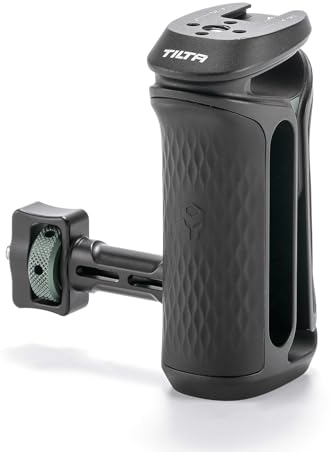 TILTA Xeno Seitenhandgriff mit Rändelschraube 1/4″-20 mit Fixierstiften für Kamerakäfig - Schwarz TA-XSH1-B