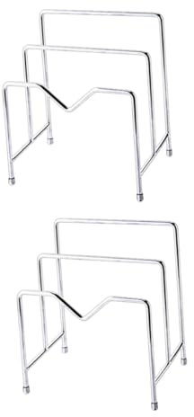 Alipis 2pcs Stainless Steel Multi-layer Pot Lid Chopping Board Rack Kitchen Storage Organisation