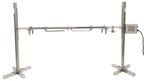 Dettchan Electric Tripod Rotisserie Spit, Stainless Steel Portable Motor Fork Machine Rod Kit Barbecue Rotary with Cooker Moter Skewer, for Barbecue bar Restaurant Camping