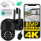 Sone Smart One 4K 8MP WLAN IP Kamera Outdoor – PTZ Überwachungskamera – 360° drehbar, Nachtsicht IR/Farbe, Bewegungserkennung, 2-Wege-Audio, wetterfest IP66