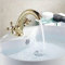 küchenarmaturen, Badezimmer-Wasserhahn, Gold, doppelter kreuzgriff, waschbecken-mischbatterie, einloch-waschtisch-Wasserhahn, polierter waschtischmischer