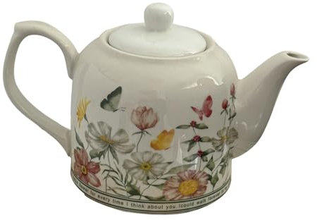 perfk Porcelain Teapot Drinkware 1L Tea Kettle for Household Tea House Restaurant Cold Water