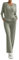 AGYMNX Schlafanzug Damen Lang Pyjama Set Baumwolle Lange �rmel Gestricktes Yoga-Sets mit V-Ausschnitt 2 St�ck Slim Fit Gem�tliche Nachtw�schee mit Taschen Sportanzug Trainingsanzug Armeegr�n L