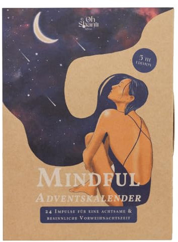 VEGAN BOX® Adventskalender Mindful Edition 5 (2024) | Set Aus Journal Kugelschreiber & 24 Karten mit Achtsamkeit-Impulsen | Adventskalender für Entspannung & Selbstfürsorge