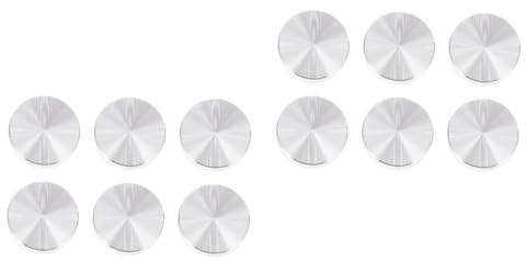 SEWOART 12 Stk Kuchen aus massivem Aluminium Aluminium- -Tags runder Couchtisch Hardware ersatzteile für gartenmöbel tablez Kreisscheibe aus Adapter für Glasplatten Silver