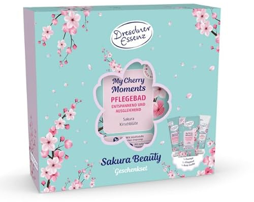 Dresdner Essenz 3tlg Geschenkset Sakura Beauty : 1x 75ml Duschgel My Cherry Moments 1x 60g Pflegebad My Cherry Moments 1x75ml Body Soufflé Sakura Kirschblüte