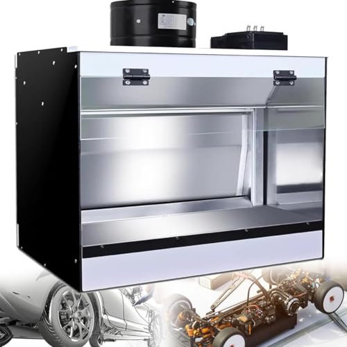 Kit De Cabine De Pulvérisation Aérographe avec échappement à Rideau d'eau en Cascade Système D'éclairage LED pour Aérographe, Modèle, Gâteau, Nail Art, Poterie Et Artisanat,50 * 50 * 40cm