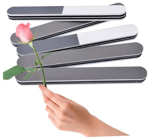 Healeved 5 Pezzi Lime Per Unghie Doppio Lato 100/180, Riutilizzabili E Lavabili, Per Manicure Professionale E Domestica, Struttura Resistente E Facile Da Pulire, Argento