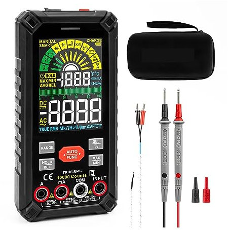 MZZYG Tester Multimetro Multimetro Ricaricabile Intelligente 10000 Conteggi Auto Range Ture RMS 1000V 10A Tester Ohm capacità NCV DMM Precisione Sicuro