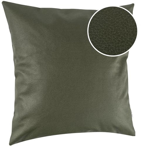 Kissenbezug Kunstleder Dekokissen Sofakissen Leder-Kissenbezüge Kissenhülle Kissen KUMO Grün 50x50cm ohne Füllung