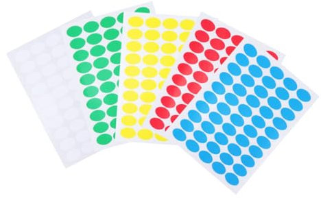 NUOBESTY Runde Selbstklebende Etiketten Aufkleber A4 10 Blatt Bunt Mehrfarbig Papieretiketten Punktförmig Für Büro Schule Selbstgemacht