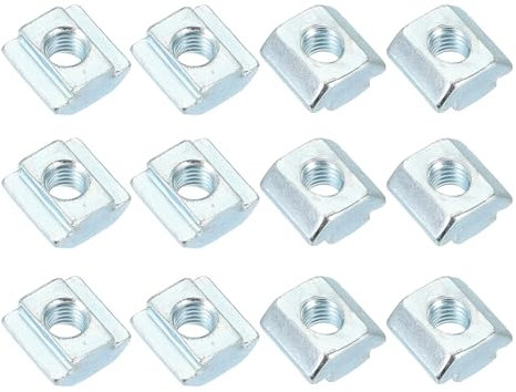 PATIKIL M8 Sliding t Nuts, 12 Pcs Hammer Head Fastener Nut Thread t Slide Drop in Nuts for European Standard 4545 Series 10 mm T-Slot Aluminum Extrusion Profile