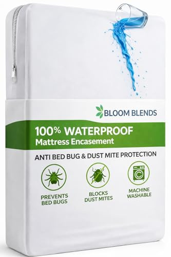Coprimaterasso impermeabile con cerniera su 3 lati, antiacaro, 100% tessuto impermeabile e traspirante, adatto per letto singolo, matrimoniale, king e super king, profondità 30 cm (singolo)