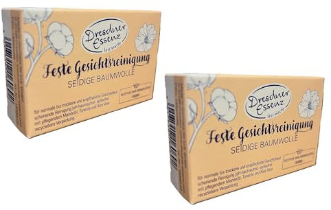 2 St. Dresdner Essenz Feste Gesichtsreinigung Seidige Baumwolle 2x65g