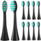 10 Stück Bürstenköpfe passend für Happybrush VIBE 3 Aufsteckbürsten Ersatzbürsten, Ersatzbürstenkopf passend für Eco VIBE 3 - Schwarz