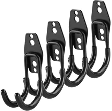 HOMSFOU 4 Stück Metallhakenleiste Hardware Hängehaken Kisten Outdoor Garagenhaken Kisten Leiterhaken Schrankkorb Durchsichtig Abnehmbar Stapelbar Robuste Kleiderbügel