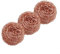 Juego de 3 estropajos de limpieza de bolas de esponja de alambre chapado en cobre para fregadero de cocina, baño, superficies de metal, estropajos de acero inoxidable, estropajos resistentes
