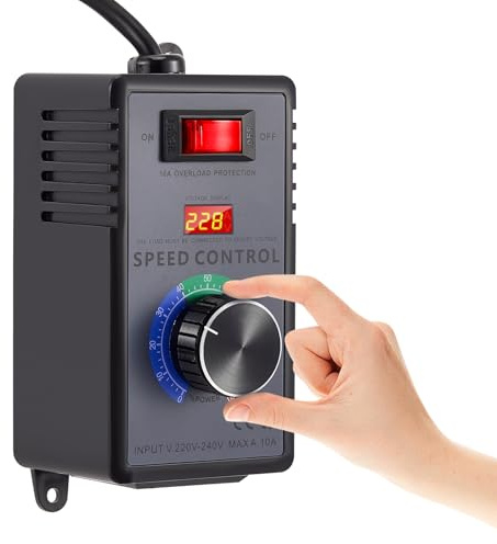 Motor Speed Controller, AC220-240V Motor Fan Speed Controller 10A Max 4000W Power Electronic Voltage Regulator, Overload Protection, 0-220VAC Speed Controller for Fans Motors Power Tools